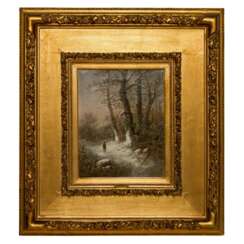 BOEHM, EDUARD (1830-1890), "Hunter in snowy forest",