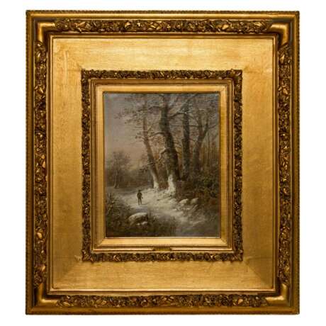 BOEHM, EDUARD (1830-1890), "Hunter in snowy forest", - Foto 1