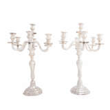 GERMAN Pair of large silver candlesticks, 7-flame, 800, 20th c. - фото 1