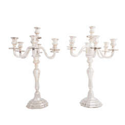 GERMAN Pair of large silver candlesticks, 7-flame, 800, 20th c.