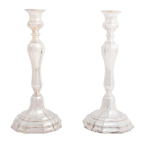 GERMAN Pair of large silver candlesticks, 7-flame, 800, 20th c. - photo 2