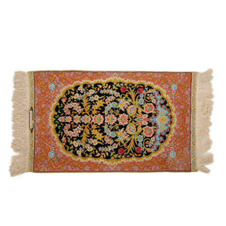 Oriental silk carpet. HEREKE, 20th century, 48x31 cm. - Foto 4