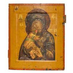 ICON "Mother of God of Vladimir", Russia end of the 18th century,