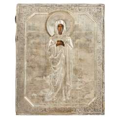ICON with OCLAD "Standing Mother of God", Russia late 19th/early 20th c.,
