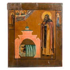 ICON "St. Sergey as a monastery father", Russia 19th c.,