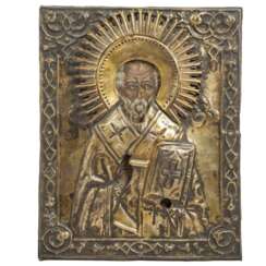 ICON with oklad "Saint Nicholas", Southeastern Europe 19th c.,