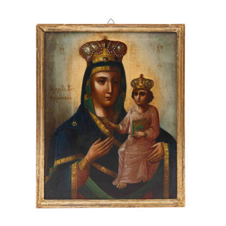 ICON "Crowned Mother of God and Child", Russia 19th c., - photo 1