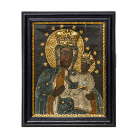 ICON "Crowned Mother of God and Child" as a monastic work, 18th/19th c., - Foto 1