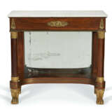A CLASSICAL BRASS-MOUNTED AND ROSEWOOD-VENEERED MARBLE-TOP PIER TABLE - photo 1