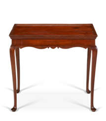 A QUEEN ANNE CHERRYWOOD TRAY-TOP TEA TABLE