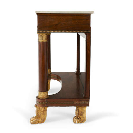 A CLASSICAL BRASS-MOUNTED AND ROSEWOOD-VENEERED MARBLE-TOP PIER TABLE - фото 3