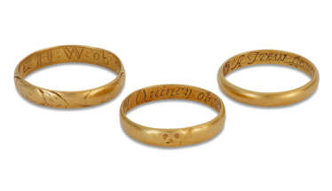 THREE AMERICAN GOLD RINGS