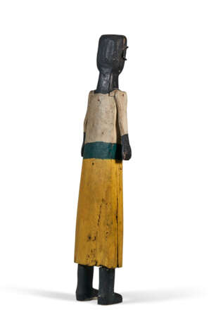 A CARVED AND PAINT-DECORATED WOOD FEMALE FIGURE - Foto 5