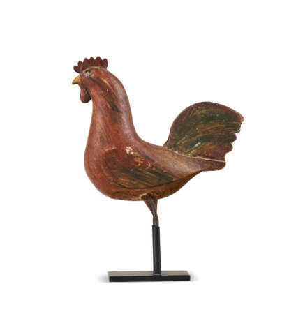 A CARVED AND PAINTED WOOD ROOSTER - фото 4