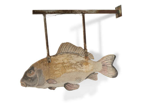 A LARGE CARVED AND PAINTED FISH MARKET SIGN - photo 2