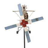 A PAINTED SHEET IRON AND WOOD “AIRPLANE WINDMILL” WITH BLACKSMITH SHOP AUTOMATON - photo 3