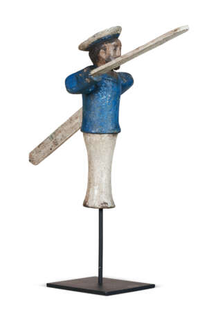 A CARVED AND PAINT-DECORATED SAILOR WHIRLIGIG - photo 2