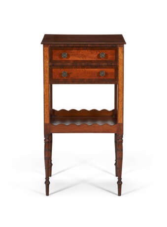 A FEDERAL FIGURED MAPLE AND FLAME BIRCH INLAID-MAHOGANY TWO-DRAWER WORK TABLE - photo 5
