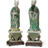 A PAIR OF CHINESE EXPORT PORCELAIN BISCUIT-GLAZED FIGURES OF IMMORTALS - photo 1