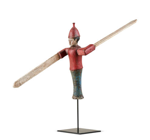 A CARVED AND PAINT-DECORATED MILITARY MAN WHIRLIGIG - фото 1