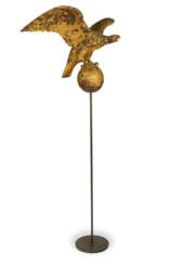 A MOLDED AND GILDED COPPER EAGLE WEATHERVANE