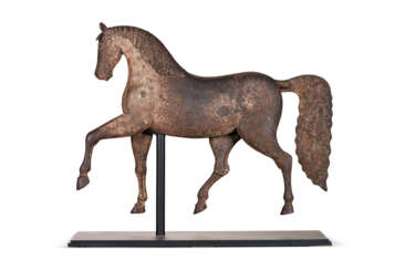 A CAST IRON HORSE WEATHERVANE