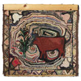 A COTTON HOOKED RUG DEPICTING A COW - Foto 2