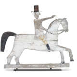 A CARVED AND PAINTED WOOD HORSE AND RIDER WEATHERVANE - фото 2
