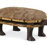 AN UPHOLSTERED AND PAINTED MAPLE FOOTREST IN THE FORM OF A TURTLE - photo 2