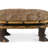 AN UPHOLSTERED AND PAINTED MAPLE FOOTREST IN THE FORM OF A TURTLE - photo 3