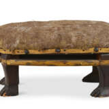 AN UPHOLSTERED AND PAINTED MAPLE FOOTREST IN THE FORM OF A TURTLE - photo 4