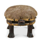 AN UPHOLSTERED AND PAINTED MAPLE FOOTREST IN THE FORM OF A TURTLE - photo 6
