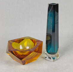 Kristall Vase und Aschenschale