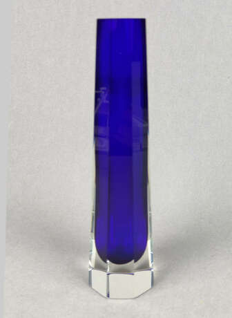 blaue Facetten Vase - Foto 1