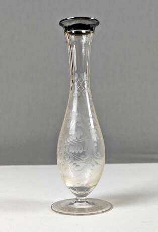 beschliffene Vase mit Silberrand - photo 1