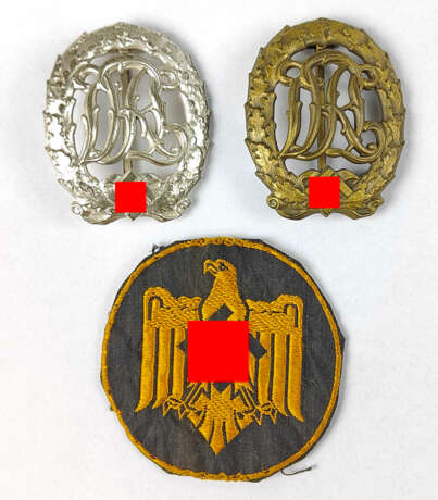 2x Deutsches Reichssportabzeichen und Aufnäher - фото 1