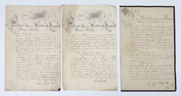 3 Original Urkunden Sachsen 1827