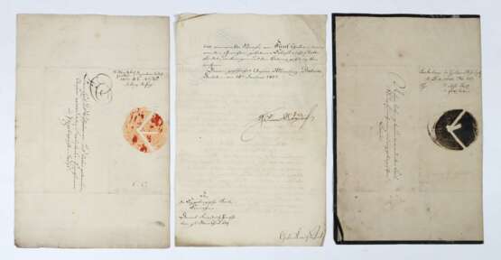 3 Original Urkunden Sachsen 1827 - Foto 2