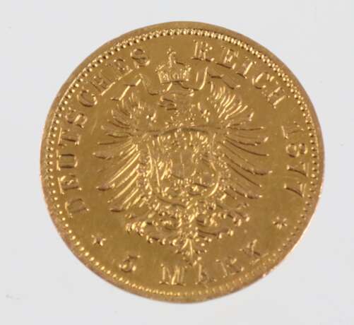 Gold - 5 Mark Ludwig IV Hessen 1877 H - Foto 2