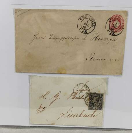 5 Markenbriefe Sachsen 1850/65 - photo 2