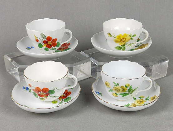 Meissen 4 Kaffeegedecke *Blume 1* - photo 1