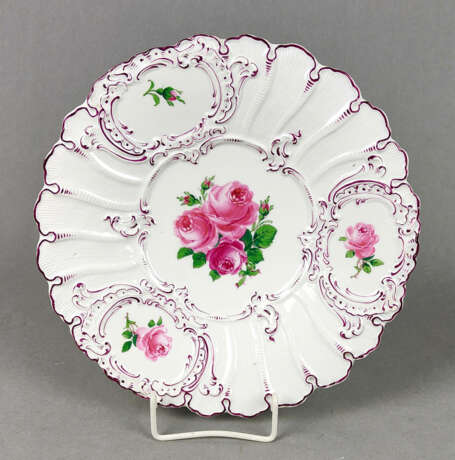 Meissen Reliefteller *Rote Rose* - photo 1