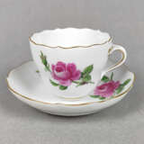 Meissen Mokkagedeck *Rote Rose* - фото 1