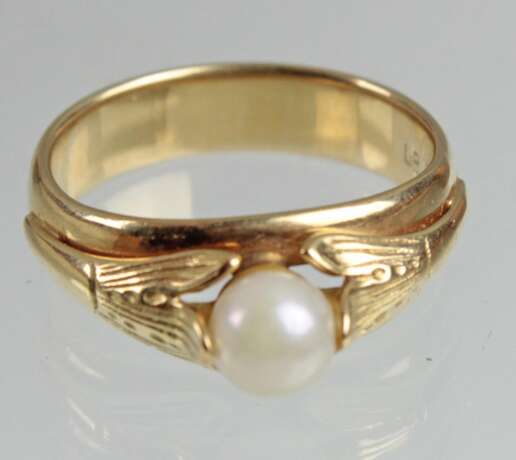 Design Ring mit Akoya-Perle - GG 585 - Foto 1