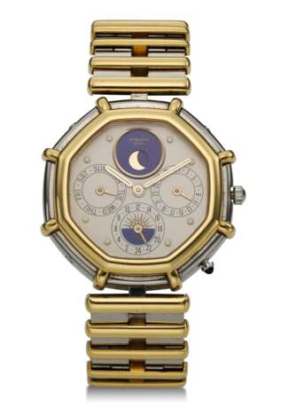 GERALD GENTA, DAY, DATE, MOONPHASE, 24 HOUR DAY NIGHT DISPLAY, 18K YELLOW GOLD, STEEL - Foto 2