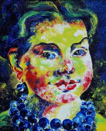 Альфиза Мубараковна Toile Peinture à l'huile Néo-expressionnisme Portrait Russie 1992 - photo 1