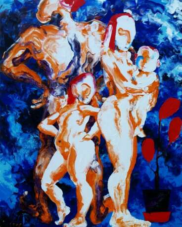 Семья Вогулов Canvas Oil paint German Expressionism Философская жанровая сцена Russia 2008 - photo 1