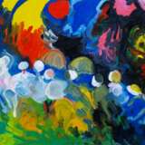 У речки. Прогулка в солнечный день Leinwand Ölfarbe Deutscher Expressionismus Landschaftsmalerei Russland 1997 - Foto 1