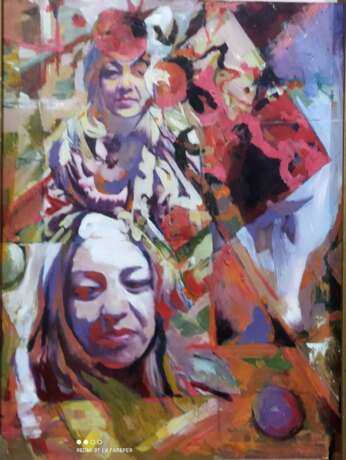 Женщина с гранатом масло на оргалите Acrylic on fiberboard жанровая живопись и портрет Uzbekistan 2021 - photo 1