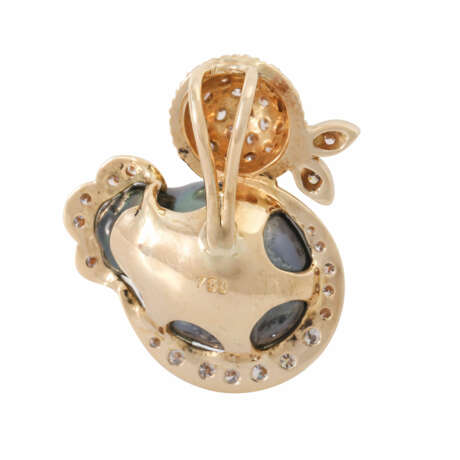 Pendant "Duck" with pearl and diamonds of total approx. 0.5 ct, - photo 2